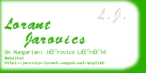 lorant jarovics business card
